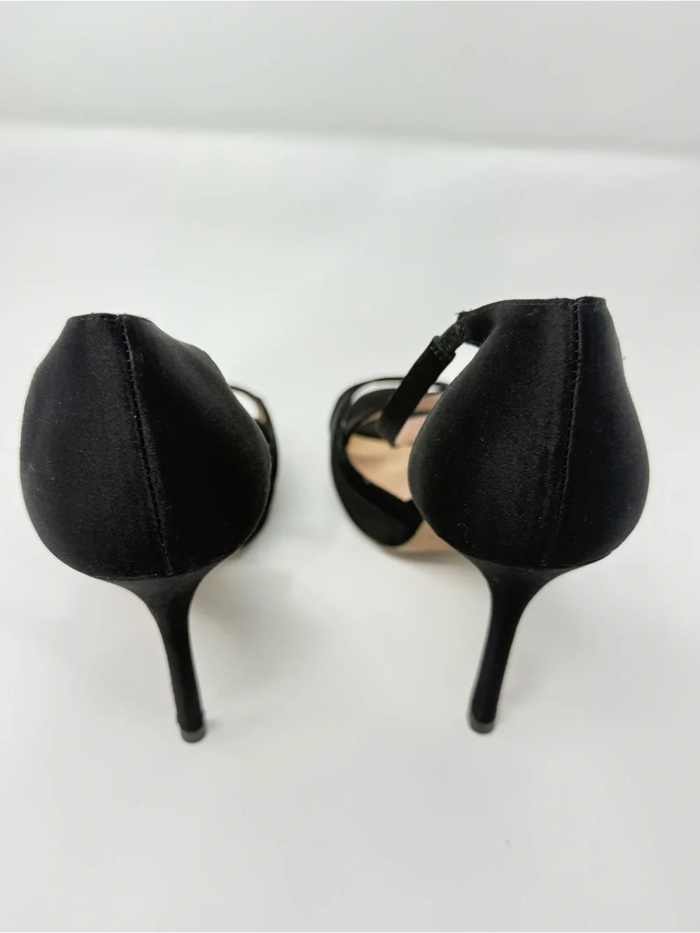 Kate Spade Fensano Black Satin Crisscross Ankle-Strap Heels Size 9B